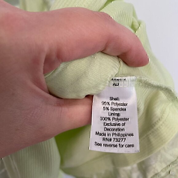 LC LAUREN CONRAD Ruffle Sleeve Cross Back Top Pastel Green Floral Jacquard Tank - Picture 8 of 12